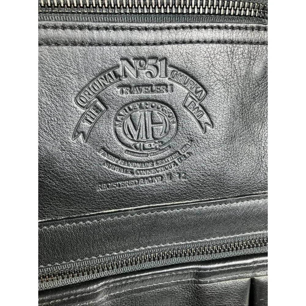 Vintage Ghurka 2 Way 1990s Traveler 52 Suitcase Marley Hodgson Black Leather